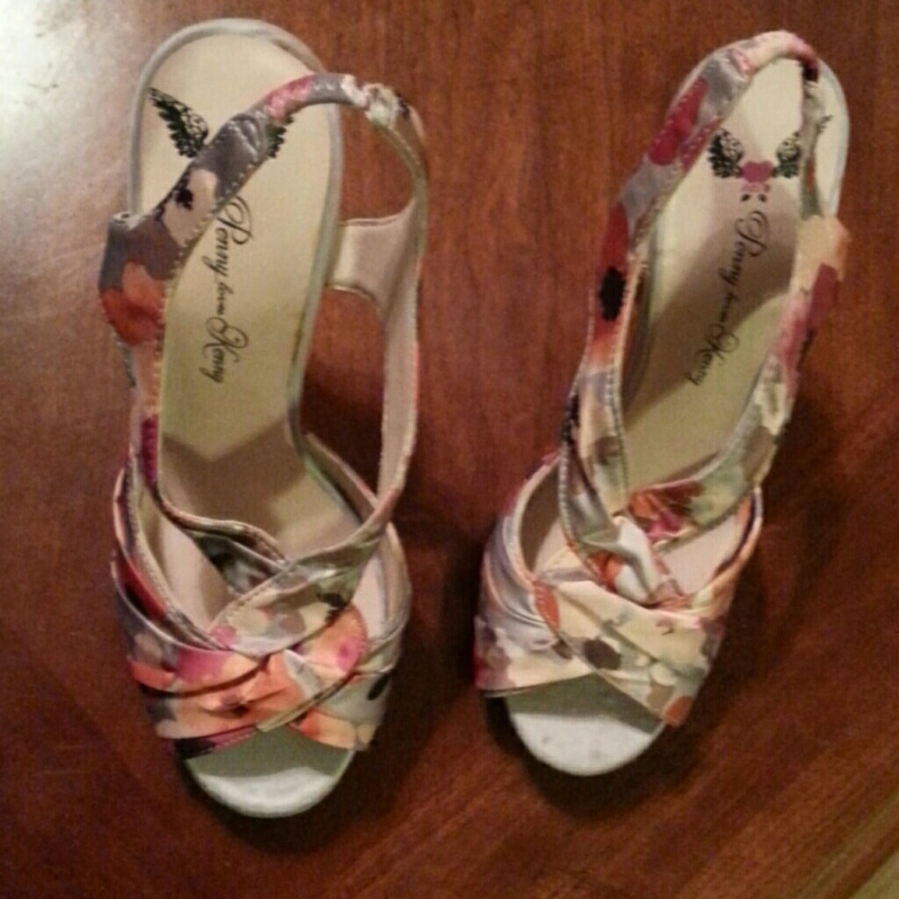 Penny loves kenny floral heels s 6.5
